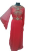 Peach Georgette Farasha With Zari And Stone Work