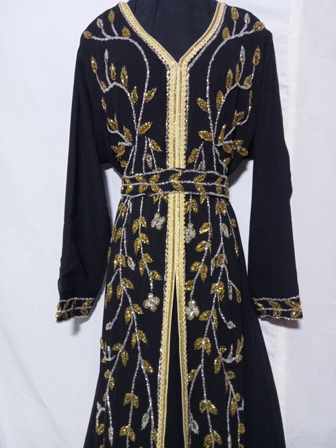 Black Zari & Hand work Georgette Morocco style Kaftan wedding wear