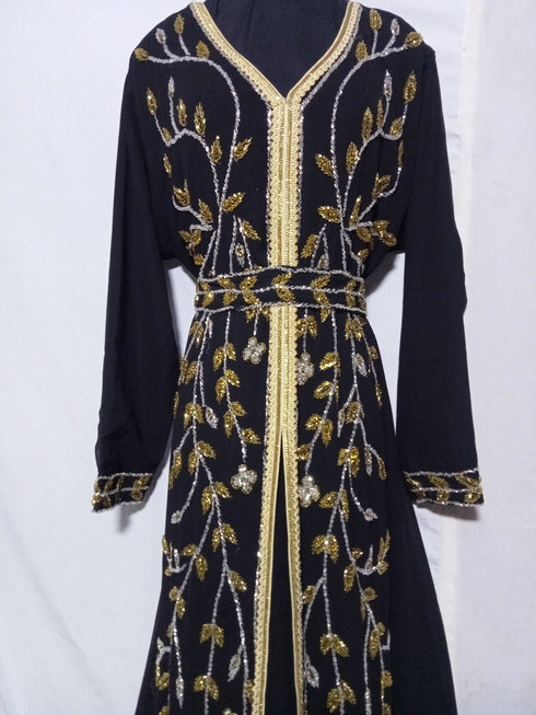 Black Zari & Hand work Georgette Morocco style Kaftan wedding wear