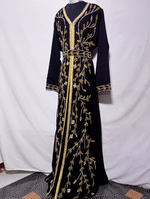 Black Zari & Hand work Georgette Morocco style Kaftan wedding wear