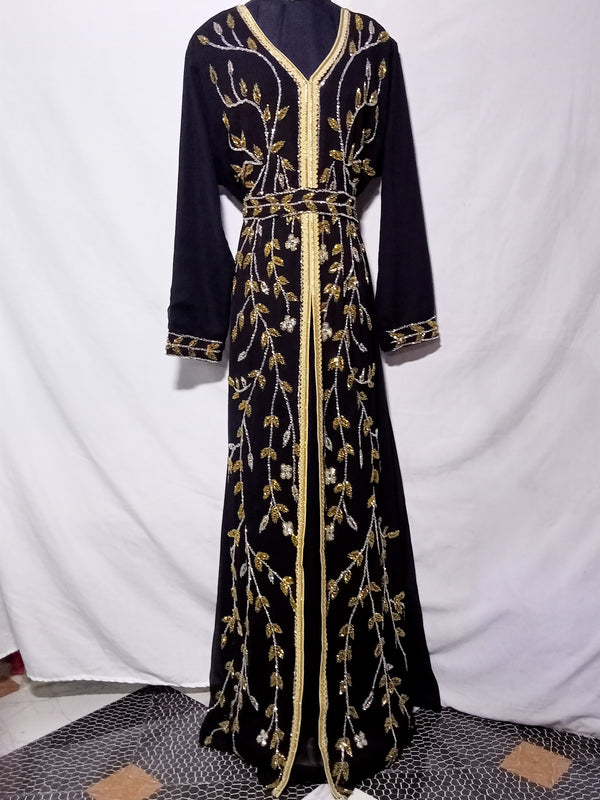 Black Zari & Hand work Georgette Morocco style Kaftan wedding wear
