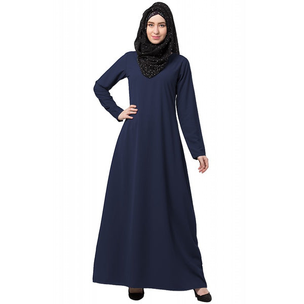 A-line inner abaya-Navy Blue