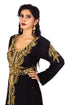 Black Georgette Zari Embroidered Kaftan for Festive Wear