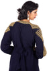 Navy Blue Diamond Design Luxurious Moroccan Kaftan with Sun-proof hijab.