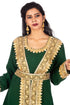 Bottle green luxurious Moroccan Kaftan with Sun-proof hijab.