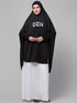 Nazneen Islamic Calligraphy printed stretchable smoking at wrist knee length Jilbab cum prayer khimar Hijab