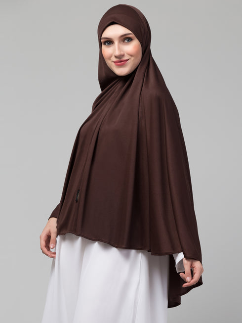 Brown Polyester Plain Hijab