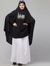 Nazneen Calligraphy Printed Khimar Jilbab - Knee Length, Stretchable Cuffs, Black