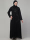 Black Georgette Sequin Embroidered Abaya with Hijab