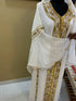 White Georgette Zari Embroidered Kaftan