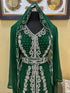 Green Georgette Zari Work Kaftan Dress