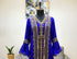 Royal Blue luxurious Bell Sleeves Moroccan Kaftan With Sun Proof Hijab.