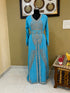 Light Blue Georgette Embroidered Kaftan for Women