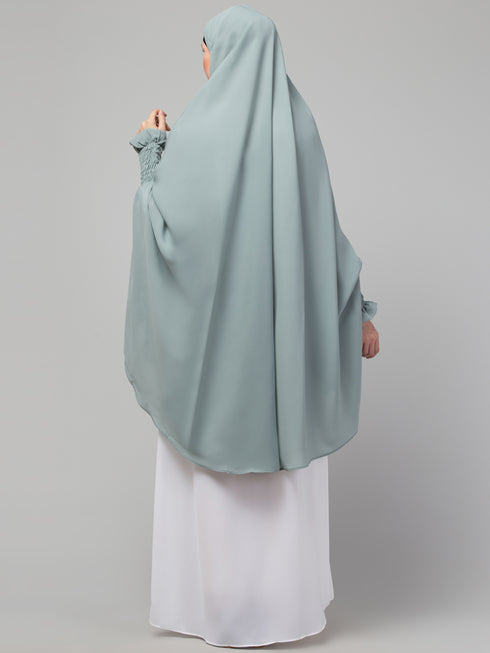 Nazneen stretchable smoking at wrist knee length Jilbab cum prayer khimar Hijab
