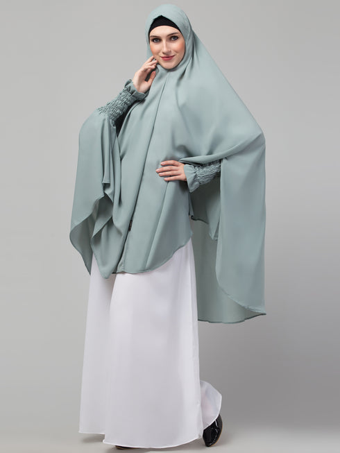 Nazneen stretchable smoking at wrist knee length Jilbab cum prayer khimar Hijab