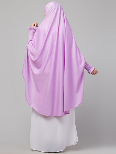 Nazneen stretchable Polyester smoking at sleeve Jilbab cum prayer khimar Hijab