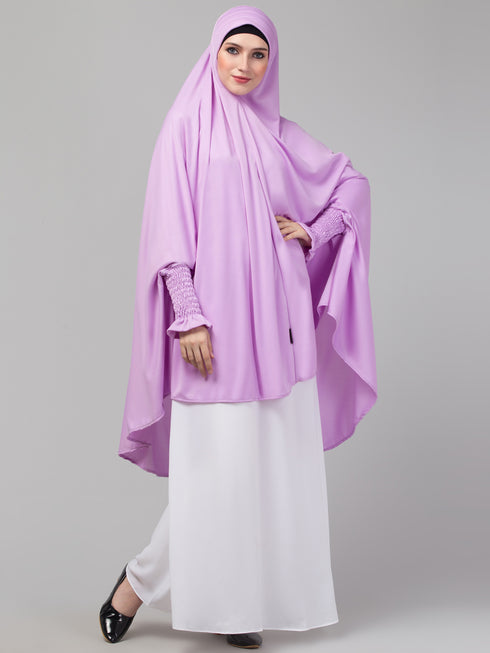 Nazneen stretchable Polyester smoking at sleeve Jilbab cum prayer khimar Hijab