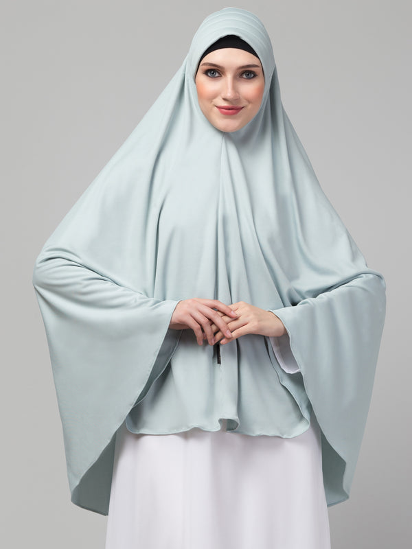 Nazneen Sky Sage green Colour Ready to wear instant Prayer Hijab