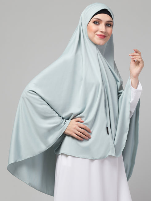 Nazneen Sky Sage green Colour Ready to wear instant Prayer Hijab