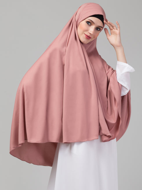 Janab E Aala Nazneen Hijab – Plain, Polyester Fabric, Mauve
