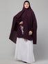 Nazneen Matt nida Front Side Embroidery stretchable smoking at wrist knee length Jilbab cum prayer khimar Hijab