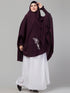 Nazneen Matt nida Front Side Embroidery stretchable smoking at wrist knee length Jilbab cum prayer khimar Hijab