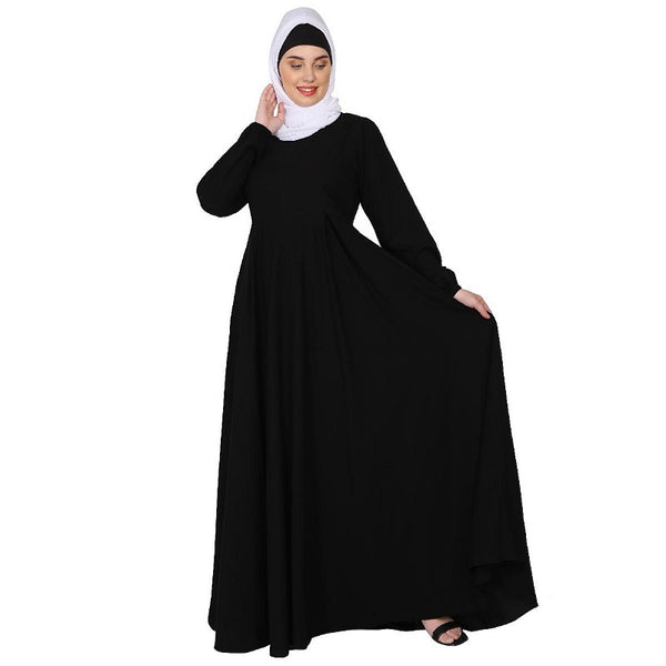 Umbrella cut abaya- Black