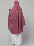 Janab E Aala One-Piece Jilbab with Naqab Full Sleeve Knee-Length Nida Fabric Plum Color