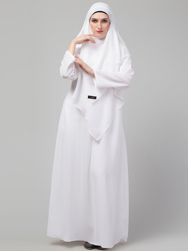 Nazneen Matt Nida Abaya and Georgette Triangle Hijab set with Naqab
