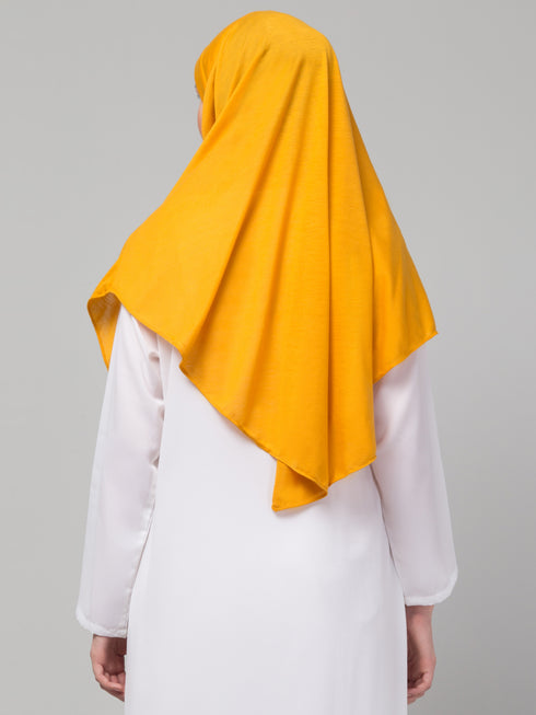 Mustard Yellow Crystal Pleated Hijab