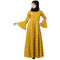 Mustard printed Umbrella abaya with bell sleeves
