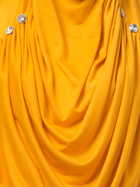 Mustard Yellow Crystal Pleated Hijab