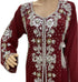 maroon georgette moroccan islamic dubai kaftan farasha zari and stone work dress