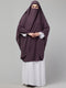 Nazneen Matt Nida Ready to Wear tie at back with Naqab Dusty Purple instant Khimer Prayer hijab