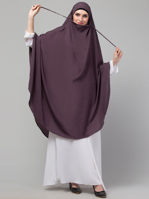 Nazneen Ready to Wear tie at back with Naqab instant Khimer Prayer hijab For Hajj and Umrah
