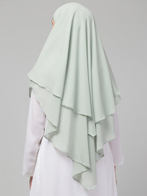 Nazneen Triangle tow layers tie at back Ready to wear Hijab cum Naqab
