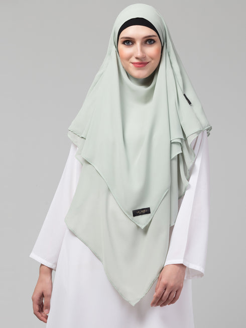 Nazneen Triangle tow layers tie at back Ready to wear Hijab cum Naqab