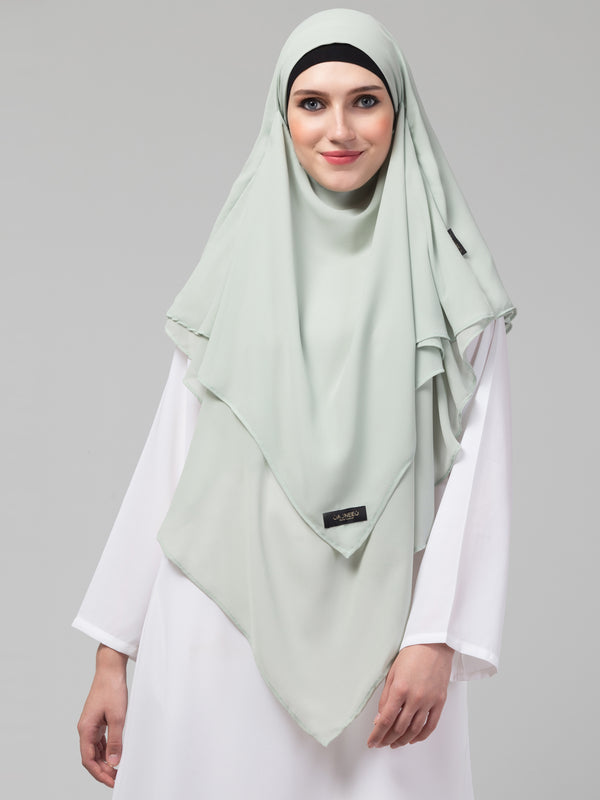 Nazneen Triangle tow layers tie at back Ready to wear Hijab cum Naqab