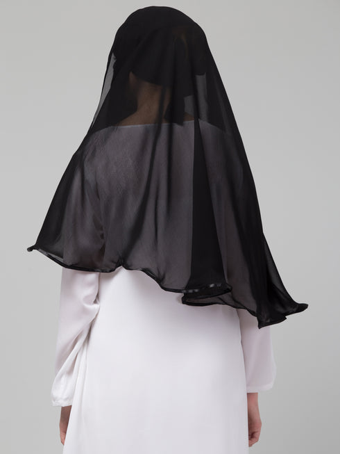 Nazneen Butterfly Arabian hijab With nose piece with Black Satin tape