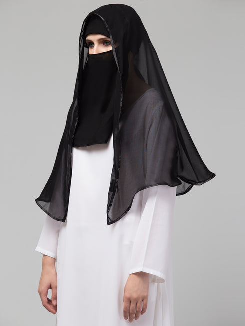 Butterfly Arabian hijab With nose piece with black Satin tape