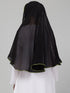 Nazneen Butterfly Arabian hijab With nose piece with green Satin tape