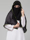 Nazneen Butterfly Arabian hijab With nose piece with green Satin tape
