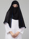 Nazneen Butterfly Arabian hijab With nose piece with Blue Satin tape