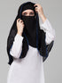 Nazneen Butterfly Arabian hijab With nose piece with Blue Satin tape