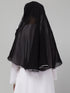 Nazneen Butterfly Arabian hijab With nose piece with Grey Satin tape