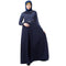 Designer Polka Dotted Umbrella Abaya- Navy Blue