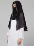 Nazneen Butterfly Arabian hijab With nose piece with Grey Satin tape