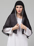 Nazneen Butterfly Arabian hijab With nose piece with Grey Satin tape