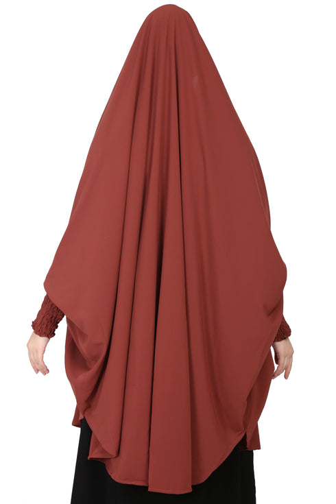 Nazneen Smoking at Sleeve instant ready to wear tie at back Jilbab cum Khimer Hijab with Nose piece