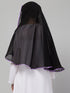 Nazneen Butterfly Arabian hijab With nose piece with Purple Satin tape
